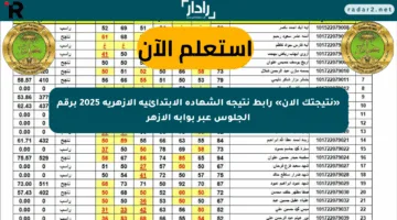 «نتيجتك الآن» رابط نتيجة الشهادة الابتدائية الأزهرية 2025 برقم الجلوس عبر بوابة الأزهر